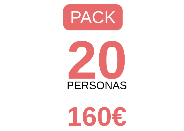 PACK 20 PERSONAS 160€