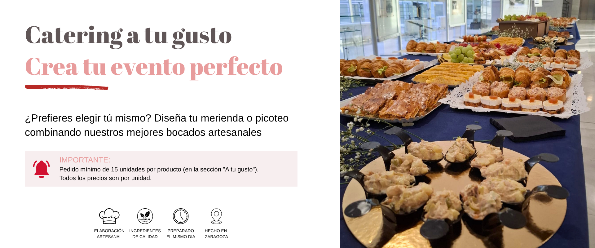 carta de catering en zaragoza